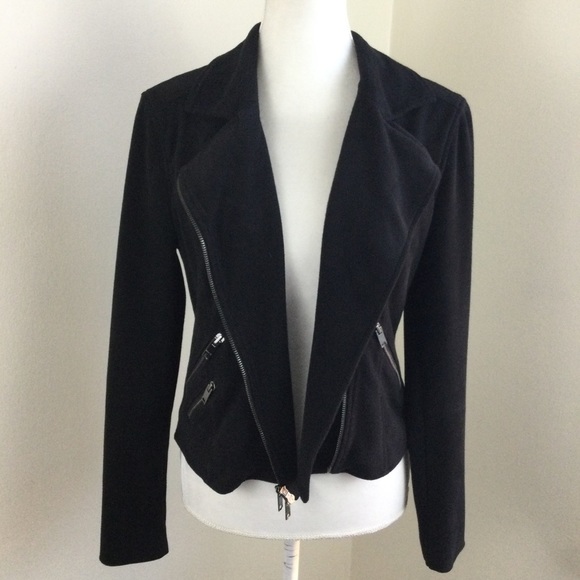 DKNYC Jackets & Blazers - DKNY Faux Suede Black Moto Jacket